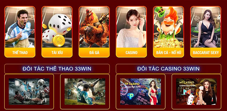 Hệ thống trò chơi đa dạng 33win2